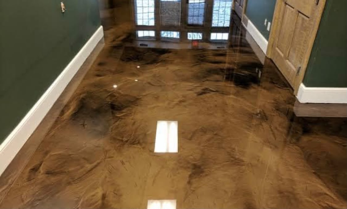 Decorative epoxy floor — glossy finish